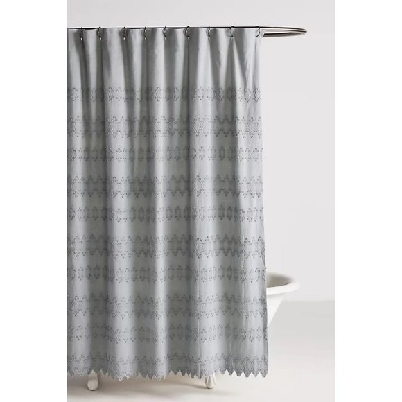 Anthropologie Bath Anthropologie Cecily Applique Shower Curtain In Gray Poshmark
